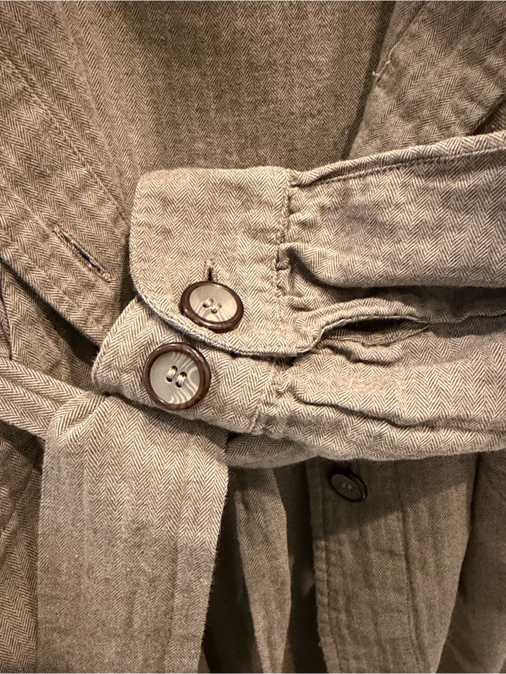 Women's Taupe Utility Button-Front Jacket with Belt - Picture 3 of 9